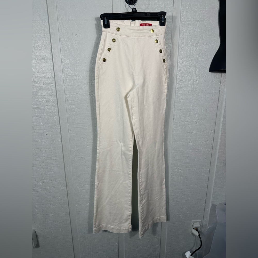 Guess White Flare Leg Jeans Size 22 x 36 NWOT